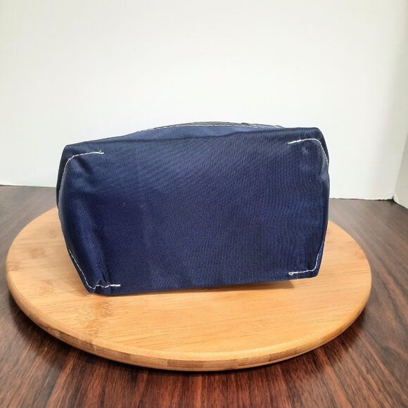 LL Bean Mini Tote Bag Green Blue Nylon Plaid Everyday Lightweight 297818 - Picture 6 of 10